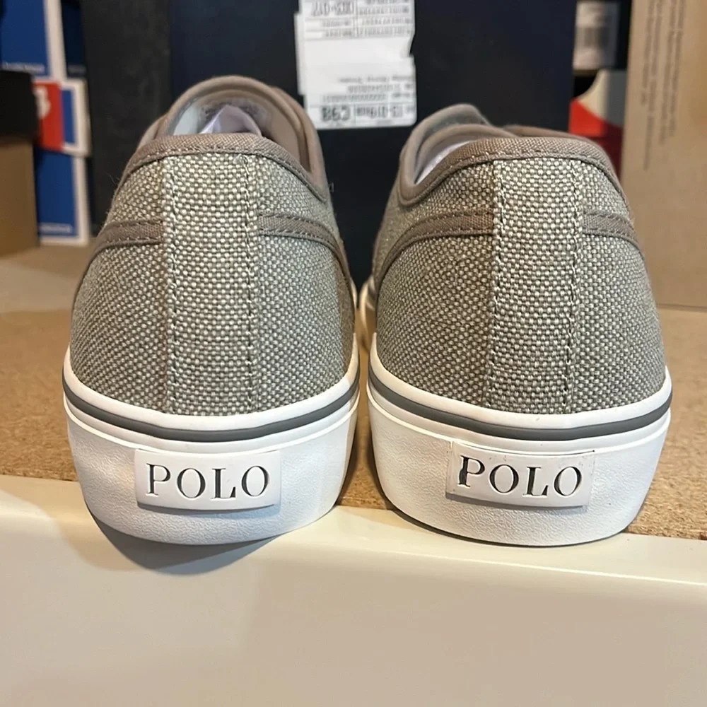 Polo Ralph Lauren Morray Boat Deck shoes sneakers Burlap grey Mens Size 11